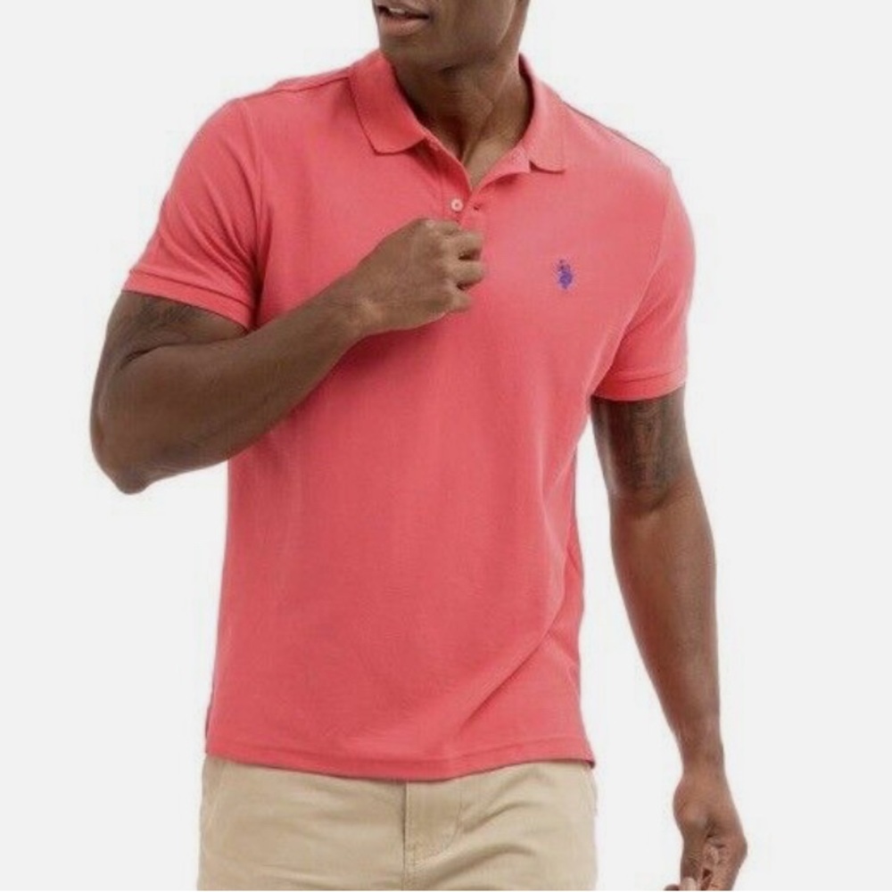 U.S. Polo Assn. luxury feel Pink Polo Shirt Classic Style